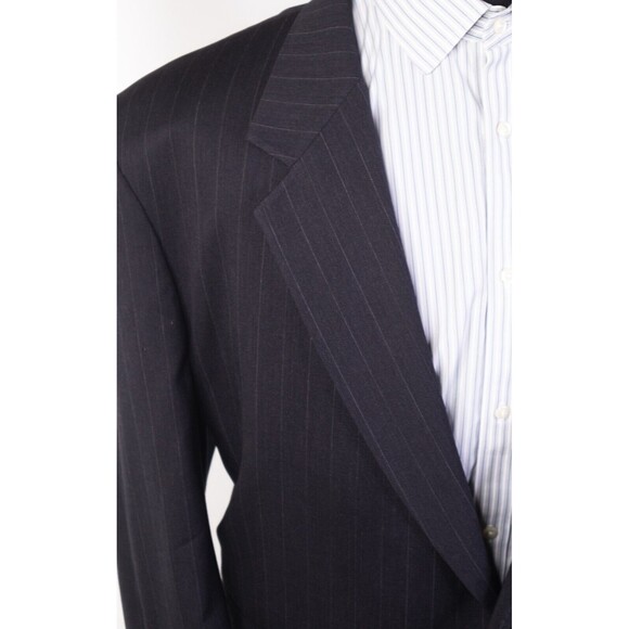 BOTANY 500 Navy Blue striped blazer jacket sport 2 Button Jakcet coat Size 50 - Picture 5 of 12